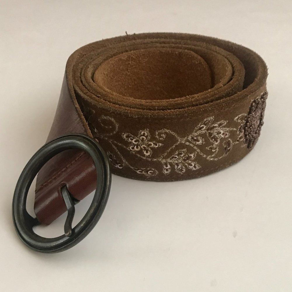 Abercrombie & Fitch Sequin, Beaded, & Leather Belt
